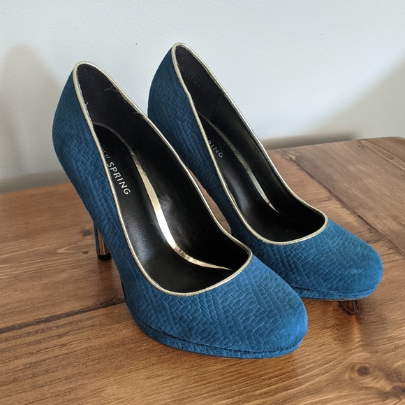 Call it Spring High Heel Shoes Pumps Textured Blue - Picture 14 of 14